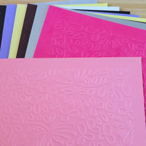 Embossed floral cardstock - floral,