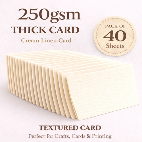 Pack cream linen card - a4,
