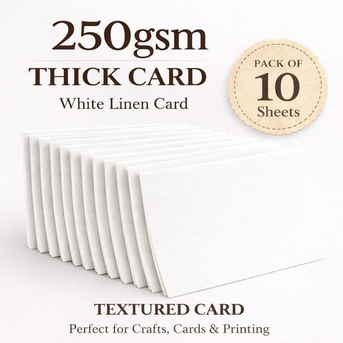 Pack white linen card - linen,