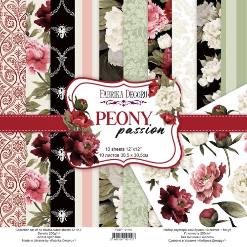 Peony passion 12x12 - peony,