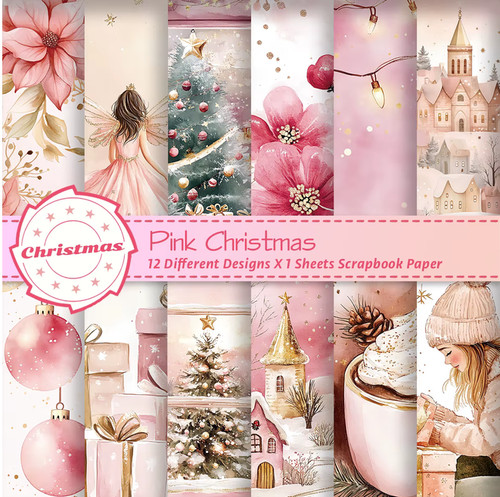 Pink christmas scrapbook - christmas,