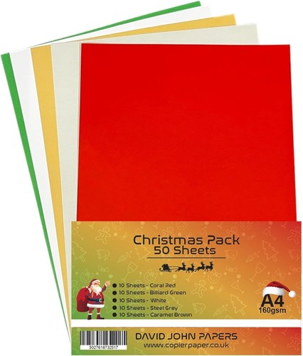160gsm christmas coloured - 160gsm, a4