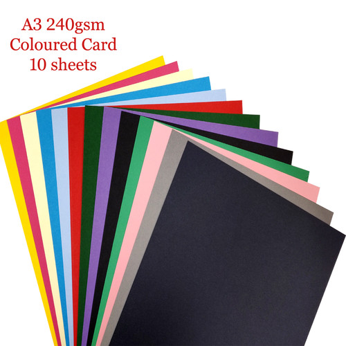 240gsm coloured card - 10,